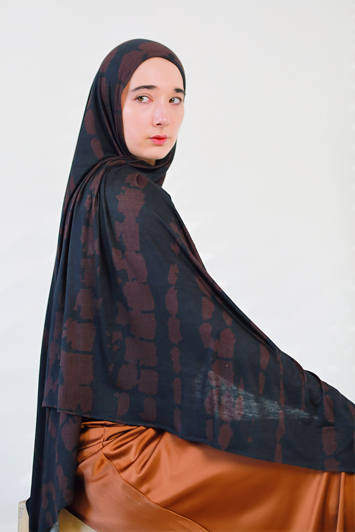 Shibori (絞り) Sumi (墨) Jersey