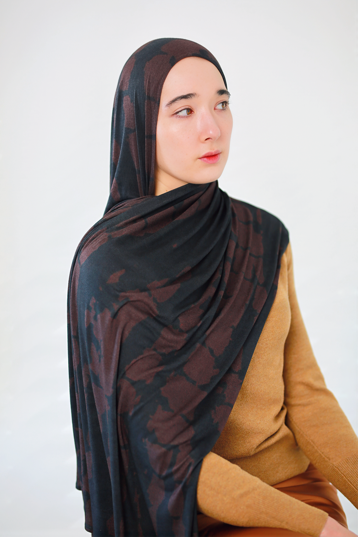 Shibori (絞り) Sumi (墨) Jersey