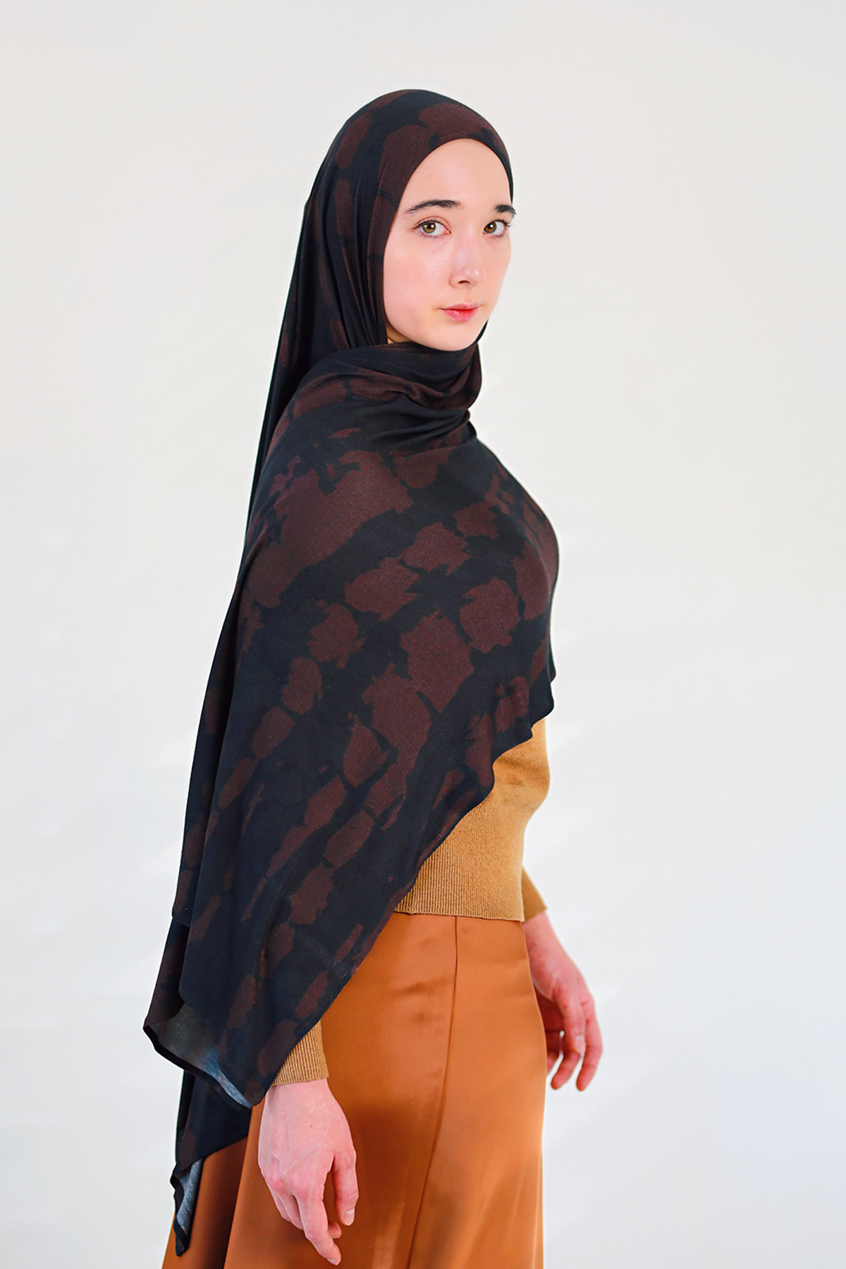 Shibori (絞り) Sumi (墨) Jersey