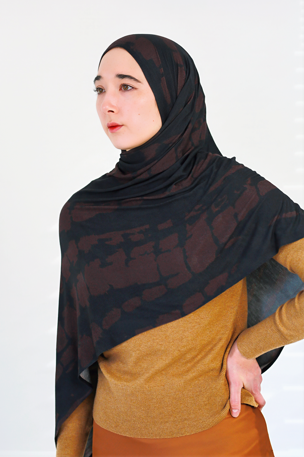 Shibori (絞り) Sumi (墨) Jersey